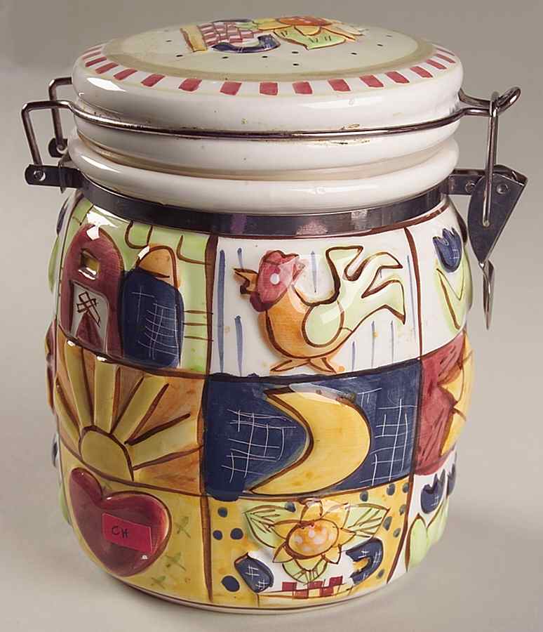 American Quilt 6" Storage Jar & Lid by Gibson Designs-1