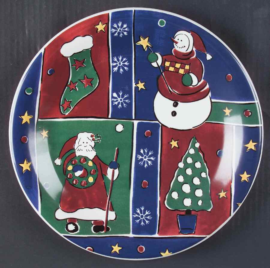 Folk Noel Dinner Plate by Gibson Designs-1