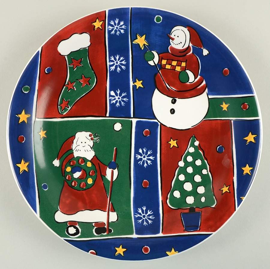 Folk Noel Dinner Plate by Gibson Designs-1