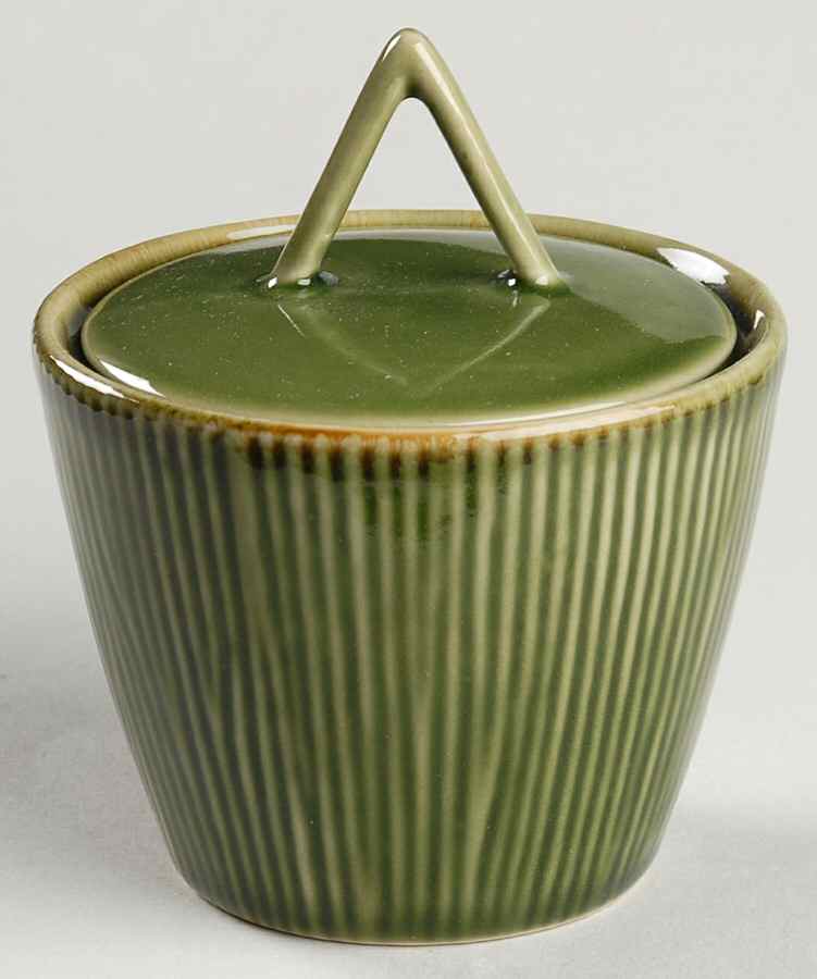Lotus Leaf Green Sugar Bowl & Lid by Gibson Designs-1
