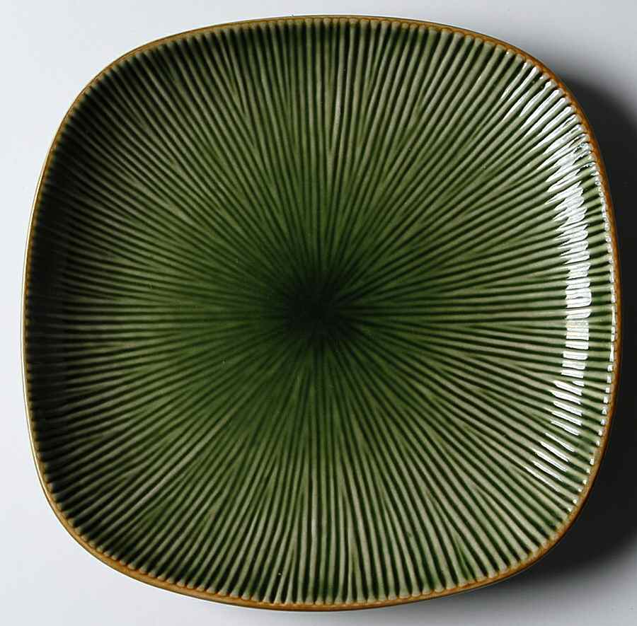 Lotus Leaf Green Square Salad Plate by Gibson Designs-1