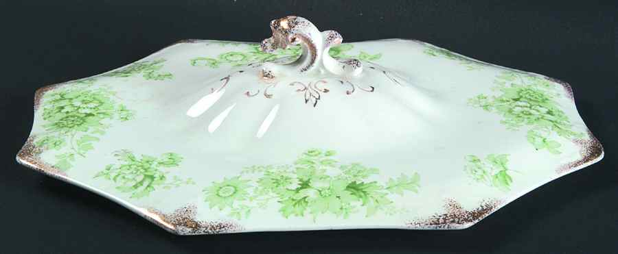 Chatsworth Green (Gold Daubs) Lid for Oval Vegetable by Grindley-1