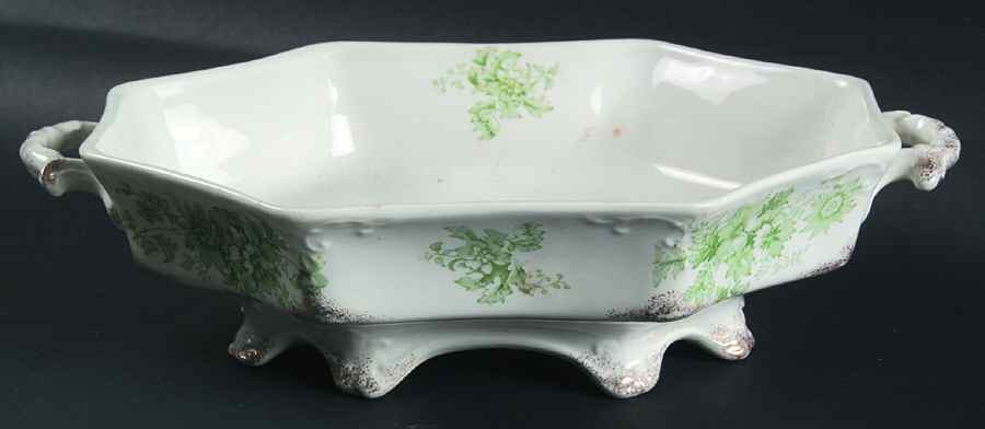 Chatsworth Green (Gold Daubs) Oval Vegetable No Lid by Grindley-1