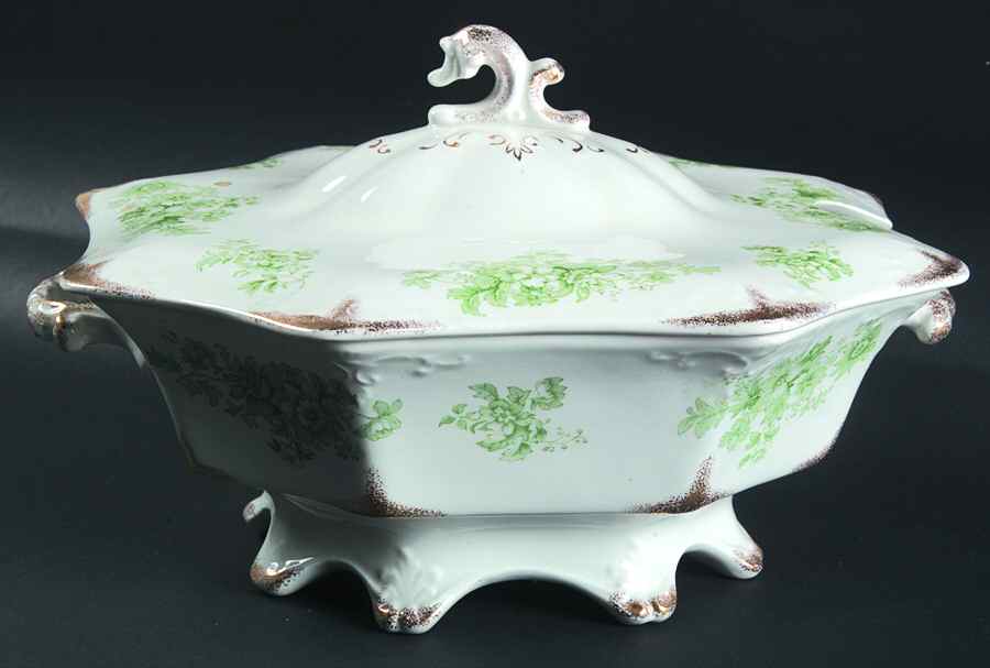Chatsworth Green (Gold Daubs) Tureen &  Lid by Grindley-1