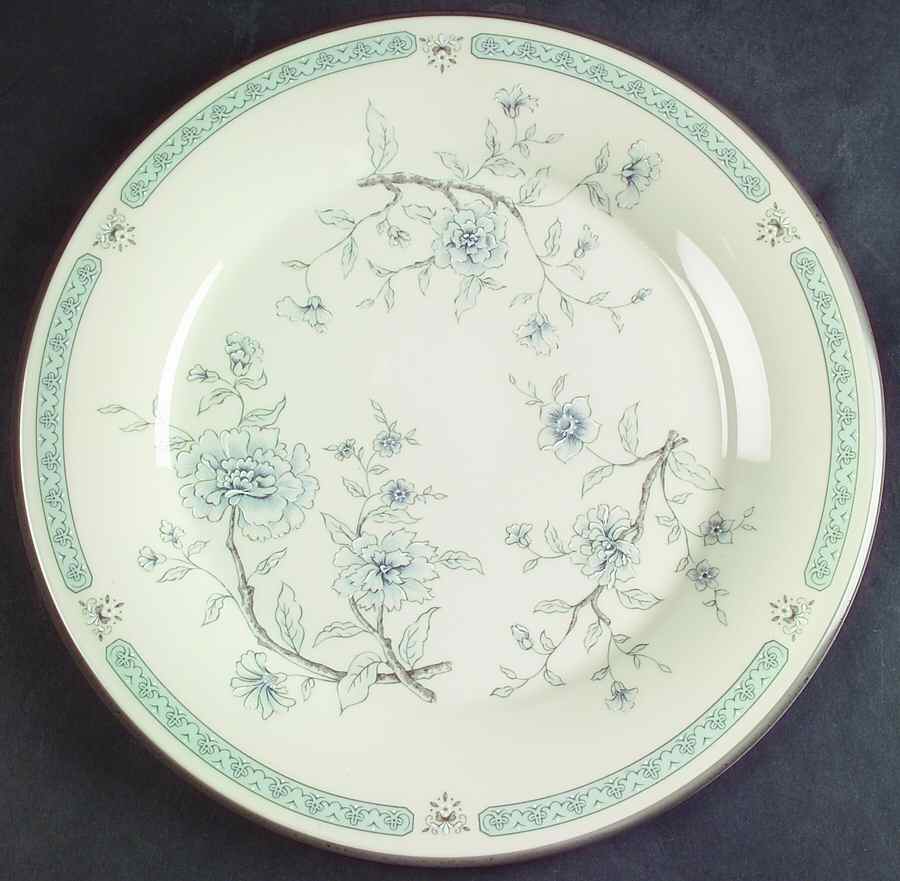 Peonies (Gray Trim) Dinner Plate by Gorham-1