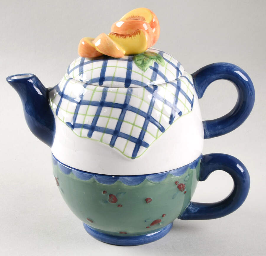 GAN10 Individual Teapot & Lid with Cup by Ganz-1