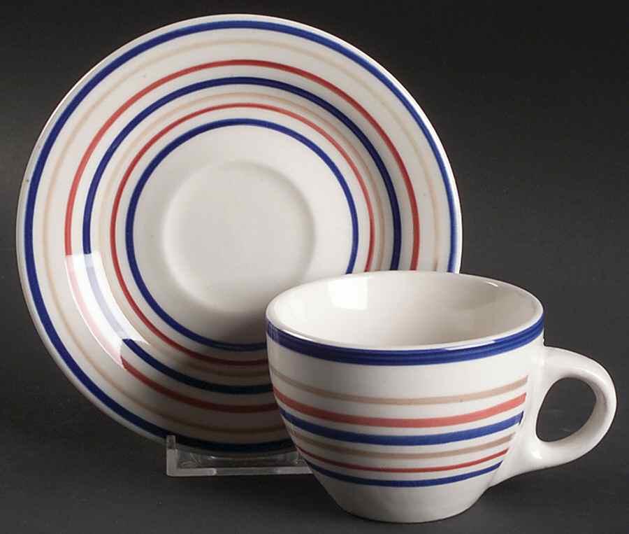 Durastone II Burgundy Flat Cup & Saucer Set by Gibson Designs-1