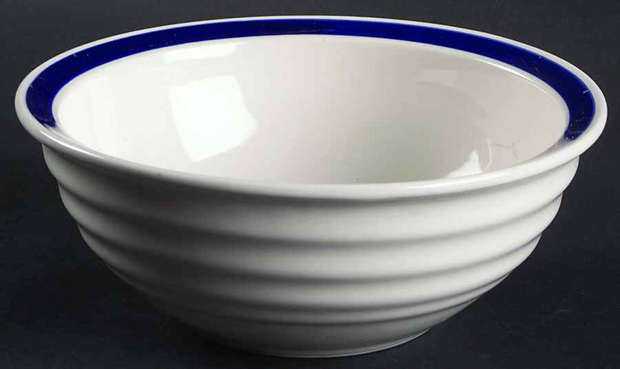Basic Living V Cobalt Soup/Cereal Bowl by Gibson Designs-1