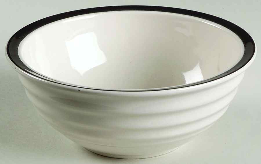 Basic Living V Black Soup/Cereal Bowl by Gibson Designs-1