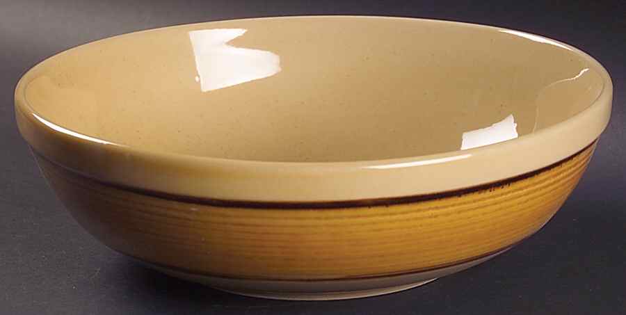 Retreat Yellow 9" Round Vegetable Bowl by Gibson Designs-1