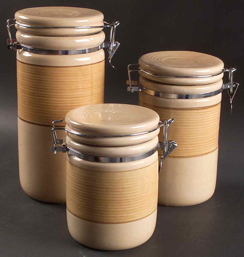 Retreat Yellow (3 Piece) Canister Set (Box Set) by Gibson Designs-1