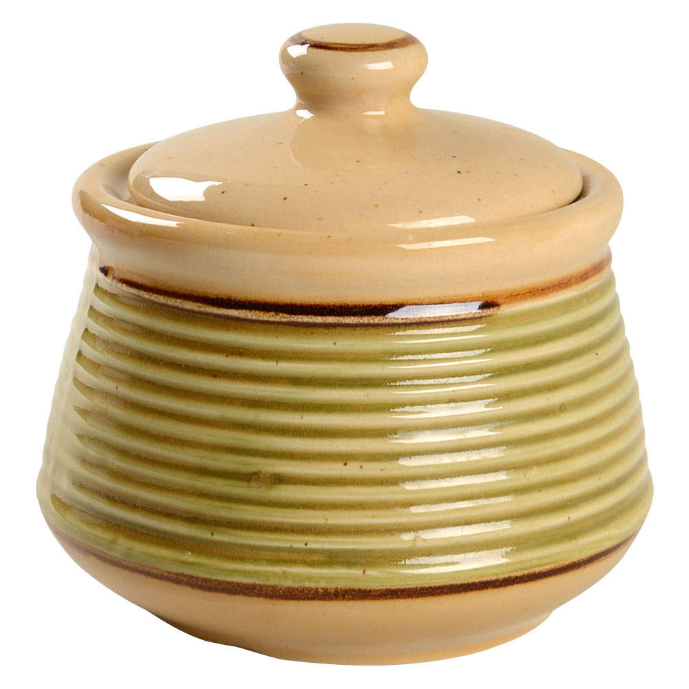 Retreat Green Sugar Bowl & Lid by Gibson Designs-1