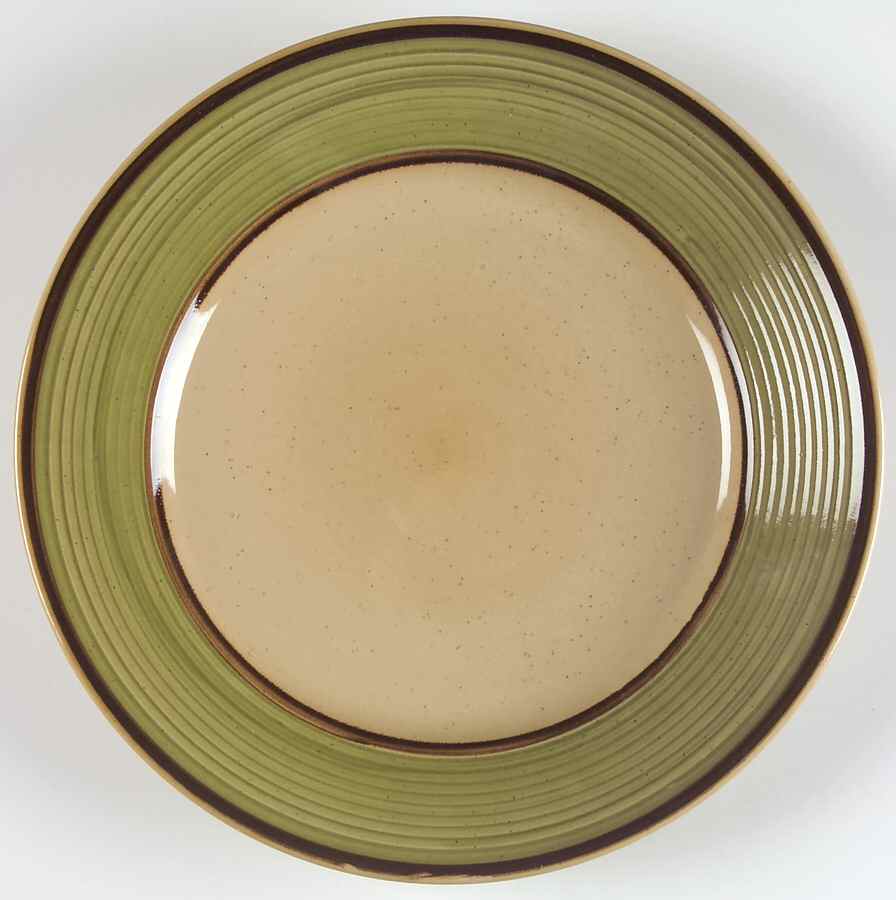 Retreat Green Dinner Plate by Gibson Designs-1