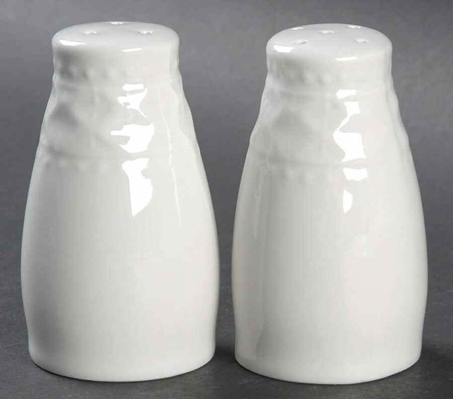 Royal Quilt White Salt & Pepper Set by Gibson Designs-1