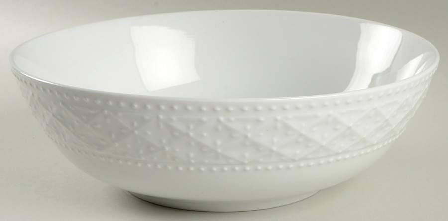Royal Quilt White 9" Round Vegetable Bowl by Gibson Designs-1