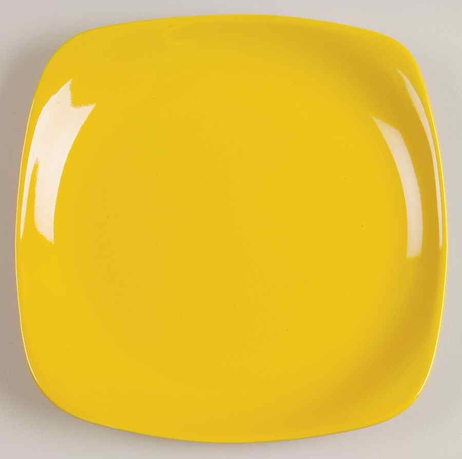 Sensations II Yellow Square Salad Plate by Gibson Designs-1