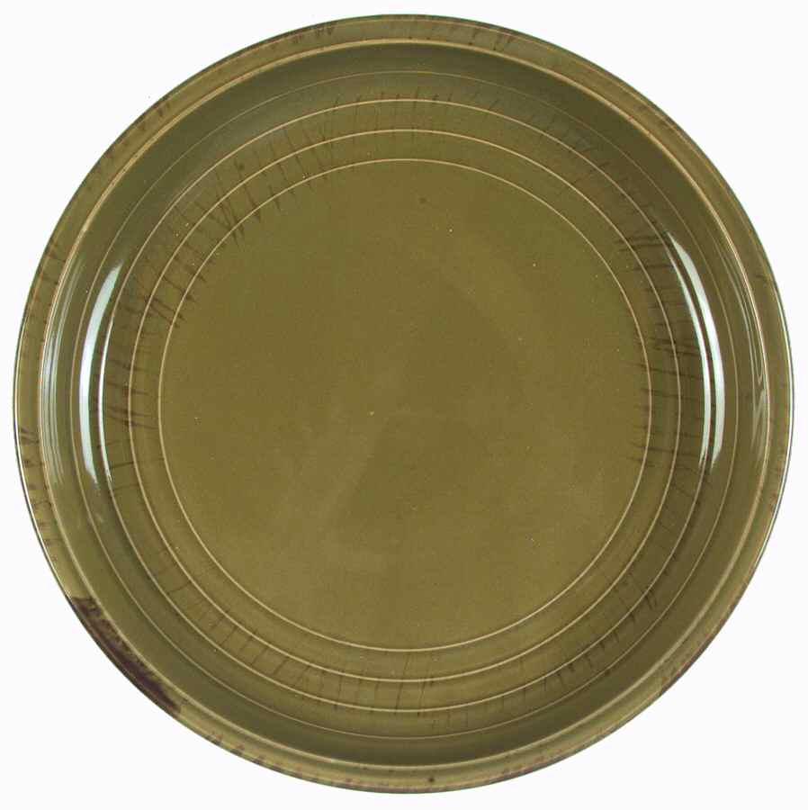 Basic Living V Olive Dinner Plate by Gibson Designs-1
