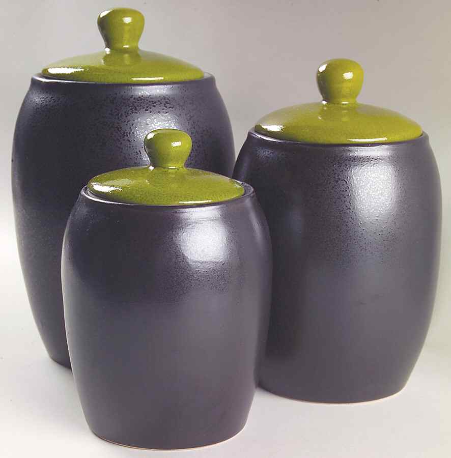 Radiant Apple Green (3 Piece) Canister Set (Box Set) by Gibson Designs-1
