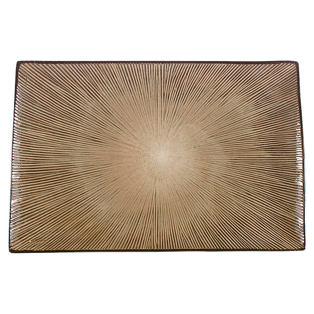 South Seas Brown 16" Rectangular Serving Platter by Gibson Designs-1
