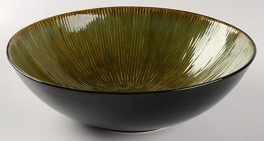 South Seas Green 9" Round Vegetable Bowl by Gibson Designs-1