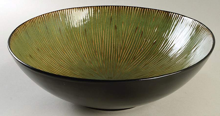 South Seas Green 13" Large Salad Serving Bowl by Gibson Designs-1