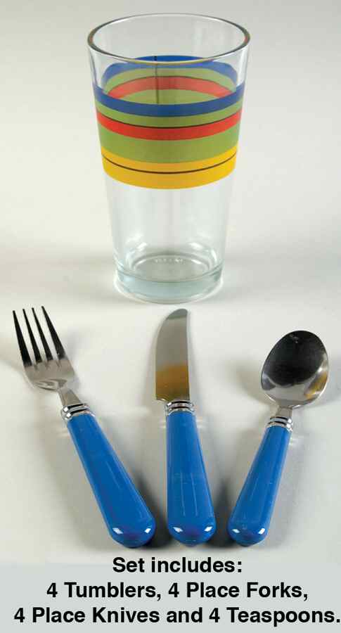 Salsa Stripe 16 Pc. Picnic Serveware by Gibson Designs-1