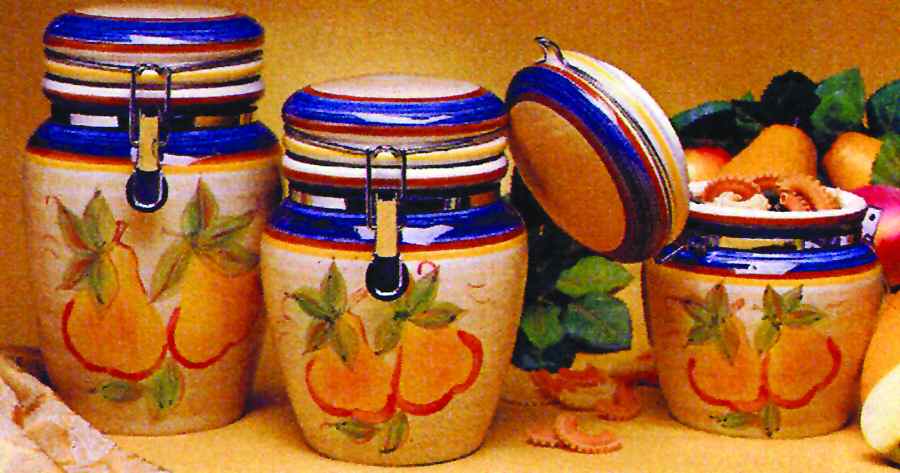 Pear Vista Medium Canister & Lid by Gibson Designs-1