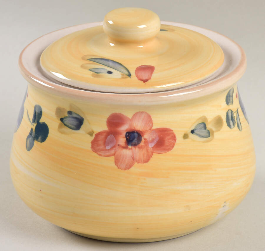 Good Morning-Tan (Handpainted) Sugar Bowl & Lid by Gibson Designs-1
