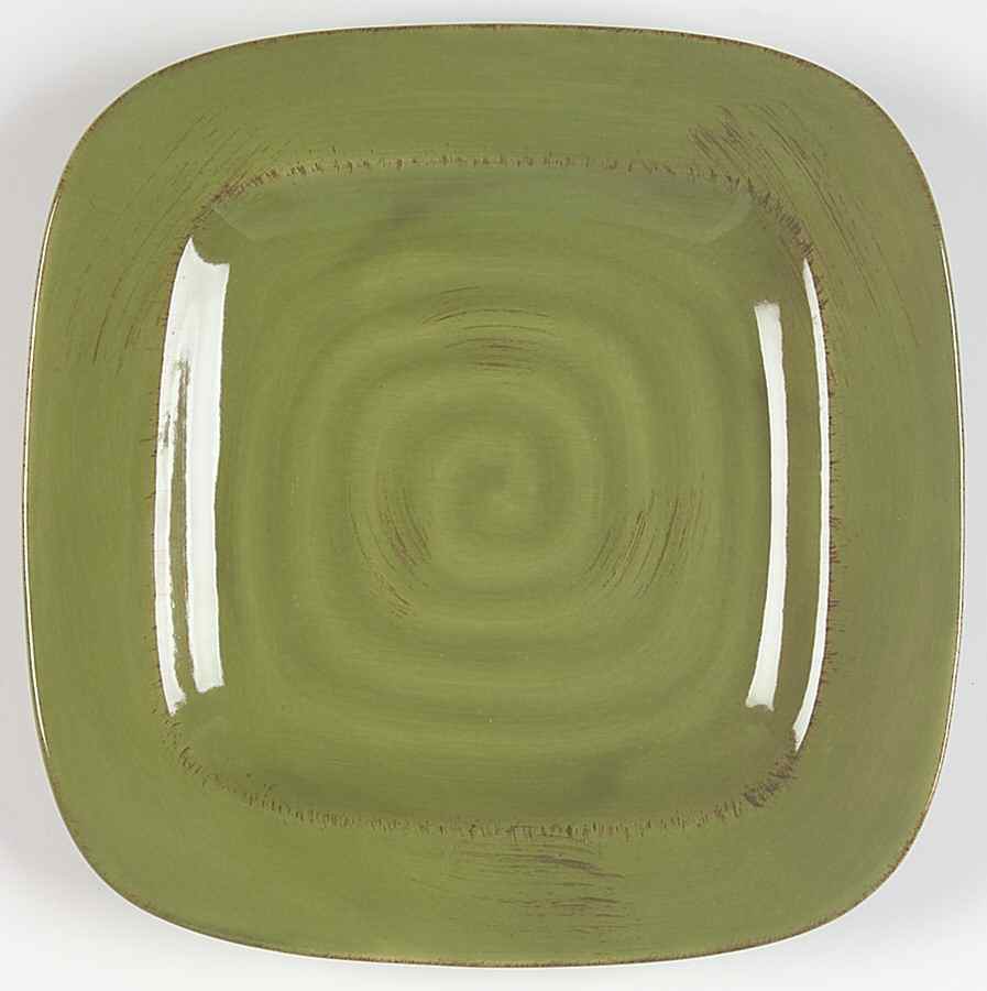 Sangria Shades Olive Square Salad/Dessert Plate by Gibson Designs-1