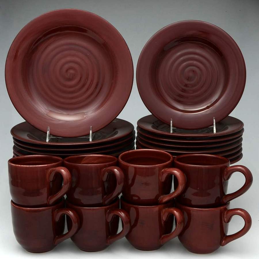 Sangria Shades Claret (Red) 24 Piece Set by Gibson Designs-1