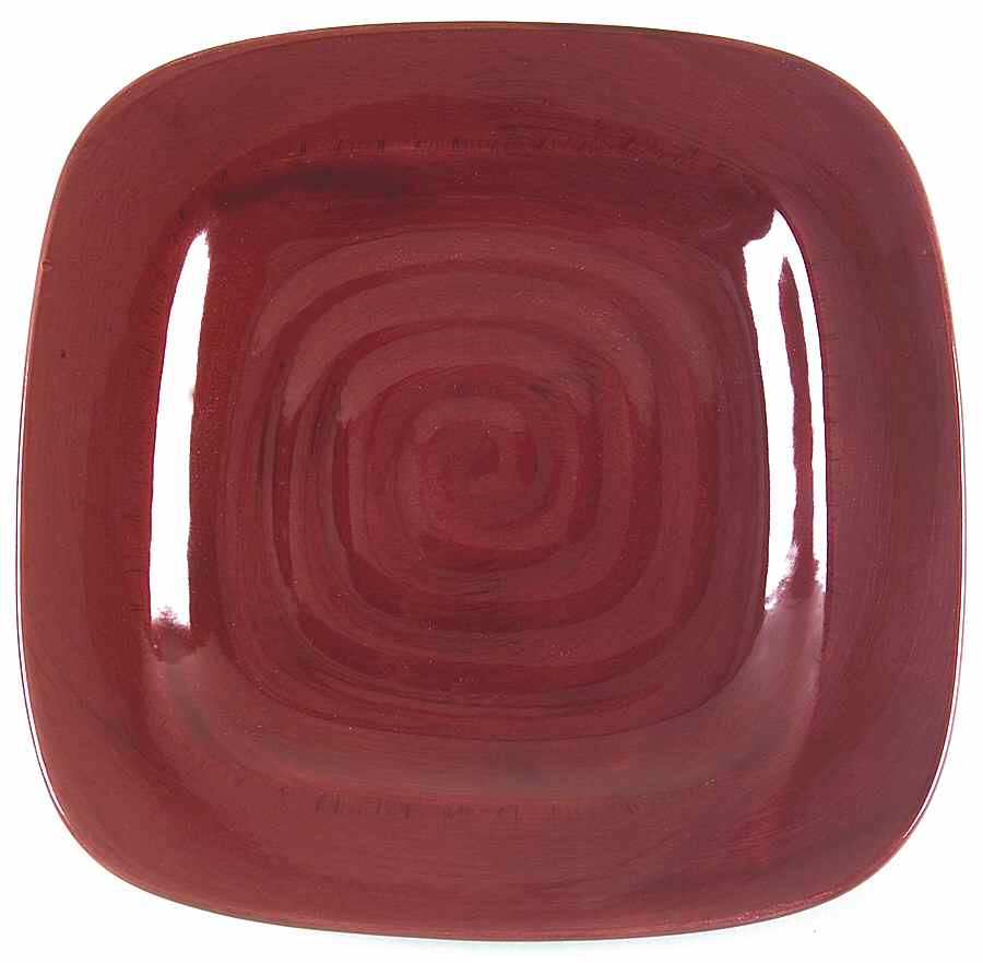 Sangria Shades Claret (Red) Square Salad/Dessert Plate by Gibson Designs-1