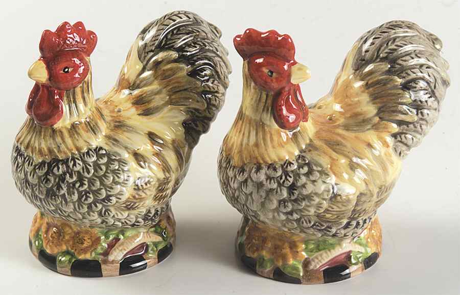 Royal Rooster Figural Salt & Pepper Set by Gibson Designs-1
