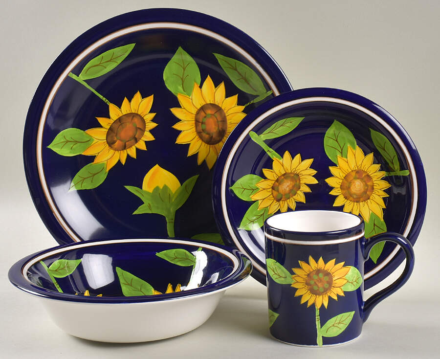 Sunflower Grace 4 Piece Place Setting by Gibson Designs-1