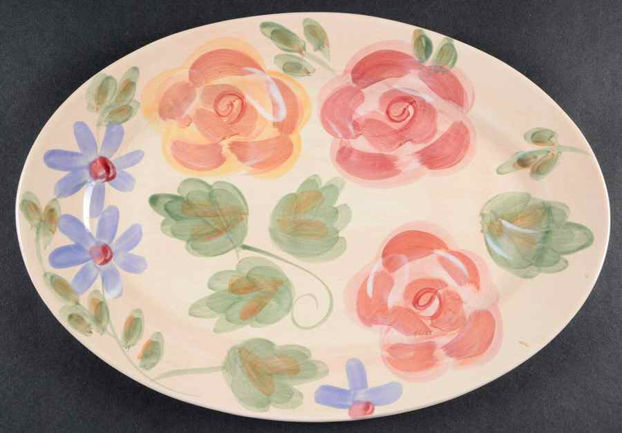 Angel Rose 12" Oval Serving Platter by Gibson Designs-1
