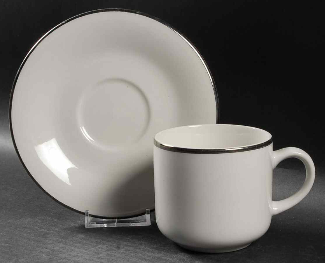 Paragon Platinum Flat Cup & Saucer Set by Gibson Designs-1