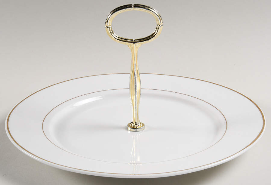 Anniversary Golden Round Serving Plate with Center Handle (Dp) Hc by Gibson Designs-1