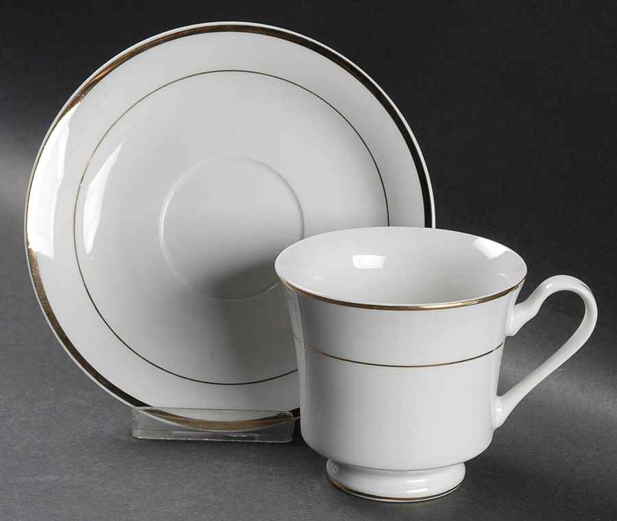 Anniversary Golden Footed Cup & Saucer Set by Gibson Designs-1