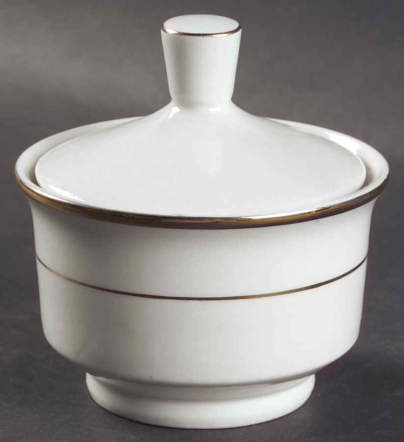 Anniversary Golden Sugar Bowl & Lid by Gibson Designs-1