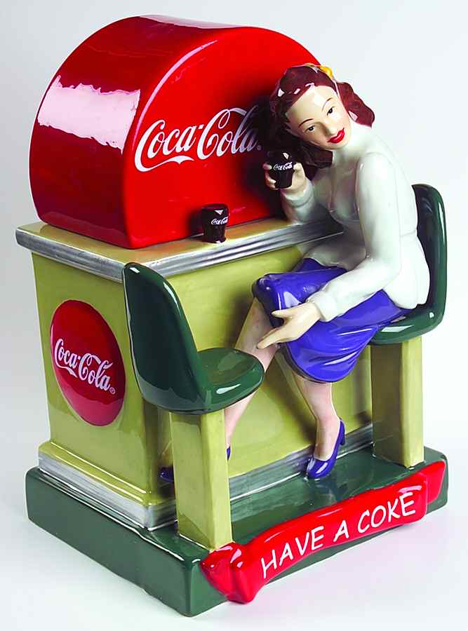 Coca Cola Dime Store Cookie Jar & Lid by Gibson Designs-1