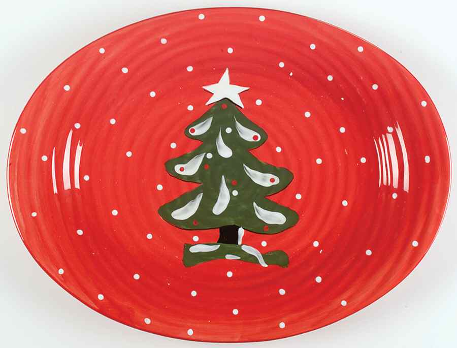 Christmas Frolic 18" Oval Serving Platter by Gibson Designs-1