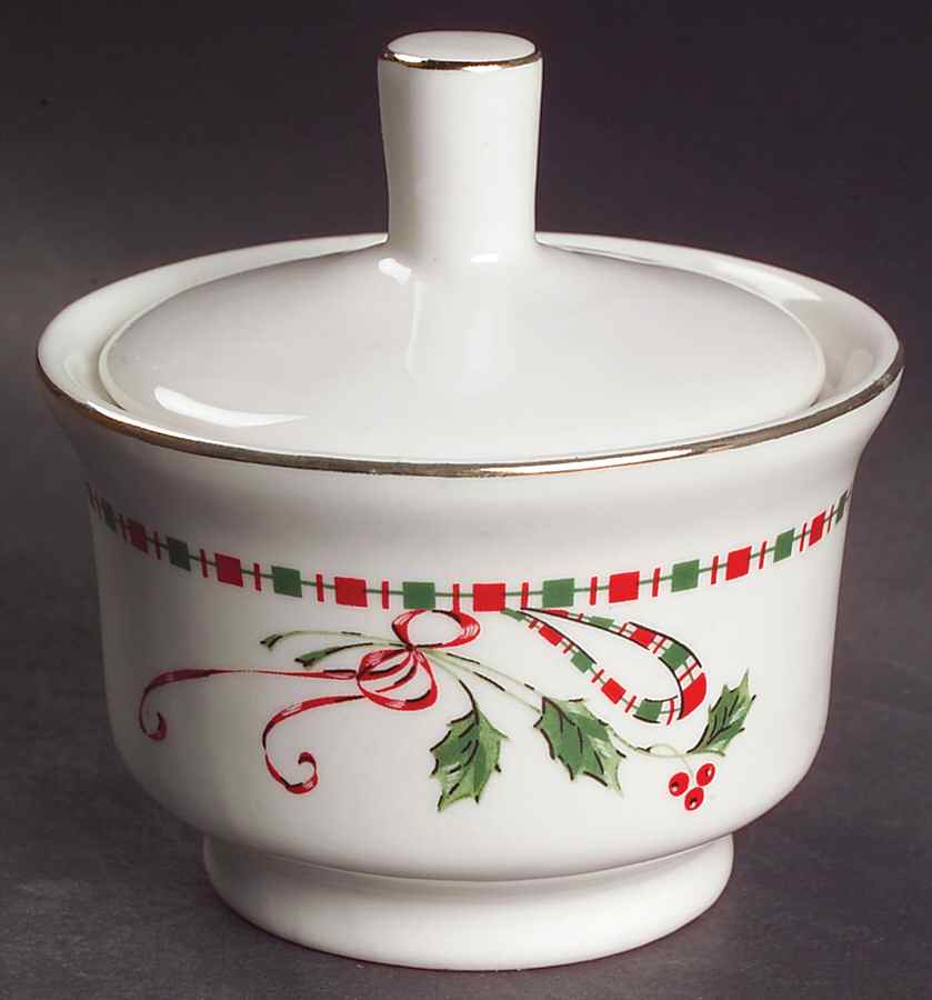 Festive Traditions Sugar Bowl & Lid by Gibson Designs-1