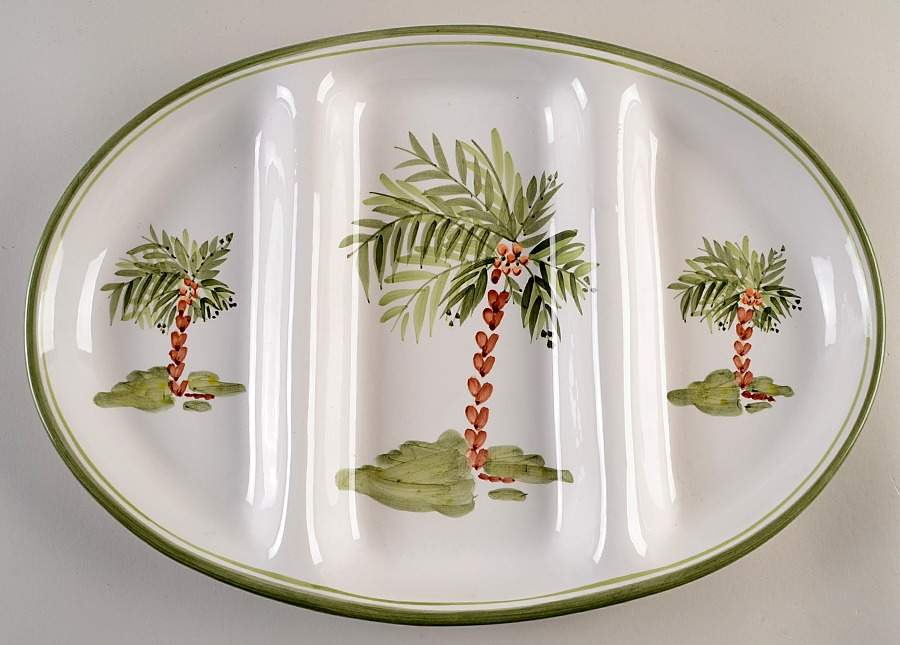 Palm Court 3-Part Oval Divided Server by Gibson Designs-1