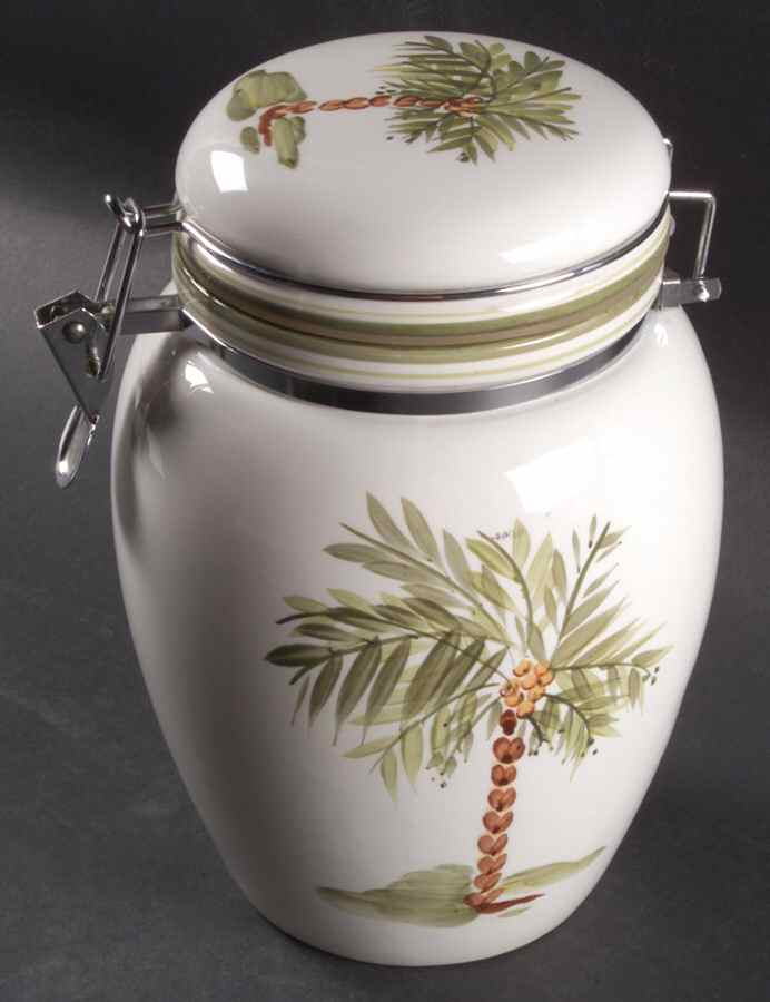 Palm Court Large Canister & Lid by Gibson Designs-1