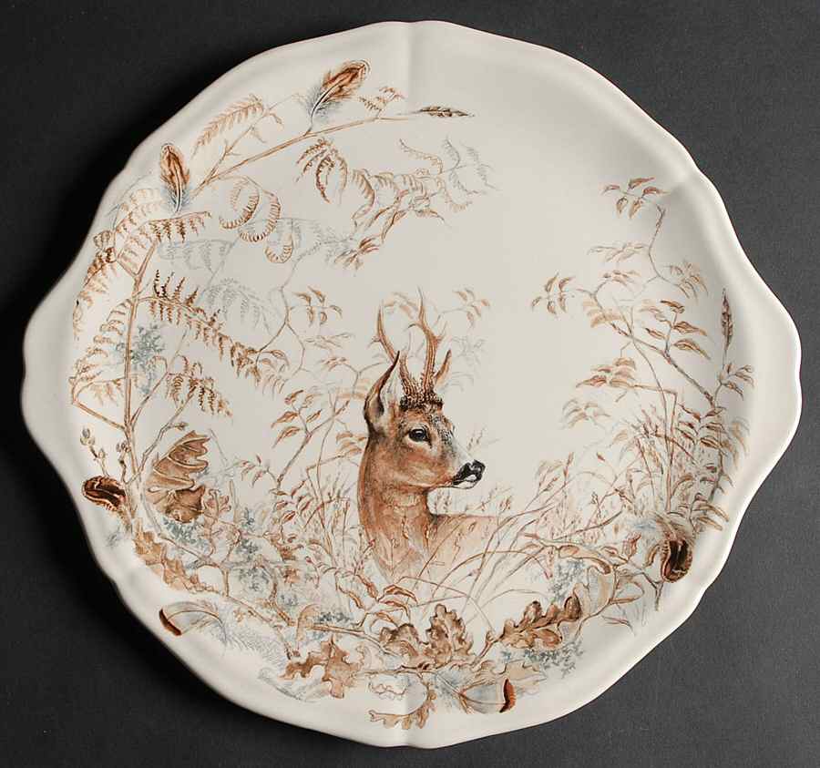 Sologne Handled Cake Plate by Faiencerie De Gien-1