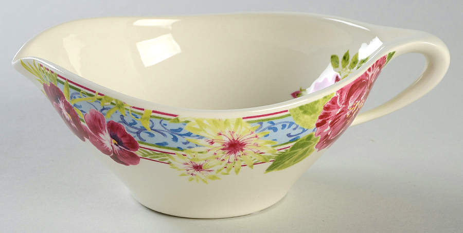 Millefleurs Open Sauce Boat by Faiencerie De Gien-1