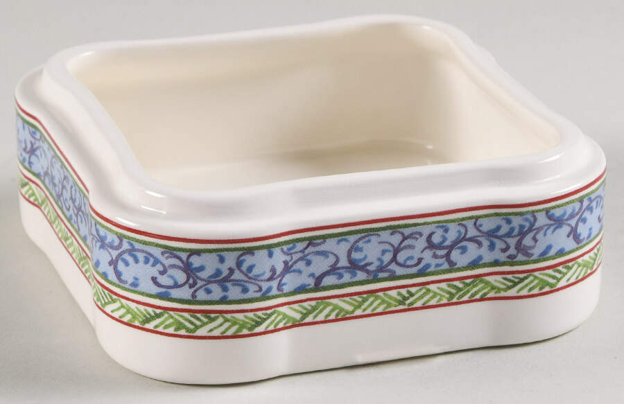 Millefleurs Square Candy Dish, No Lid by Faiencerie De Gien-1
