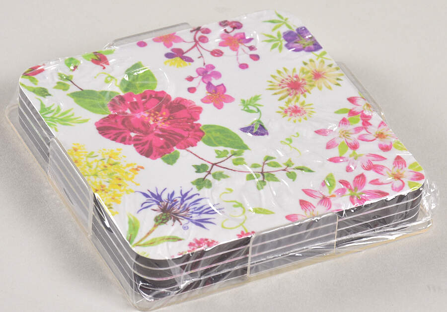 Millefleurs Acrylic Coaster - Set of 4 & Holder by Faiencerie De Gien-1