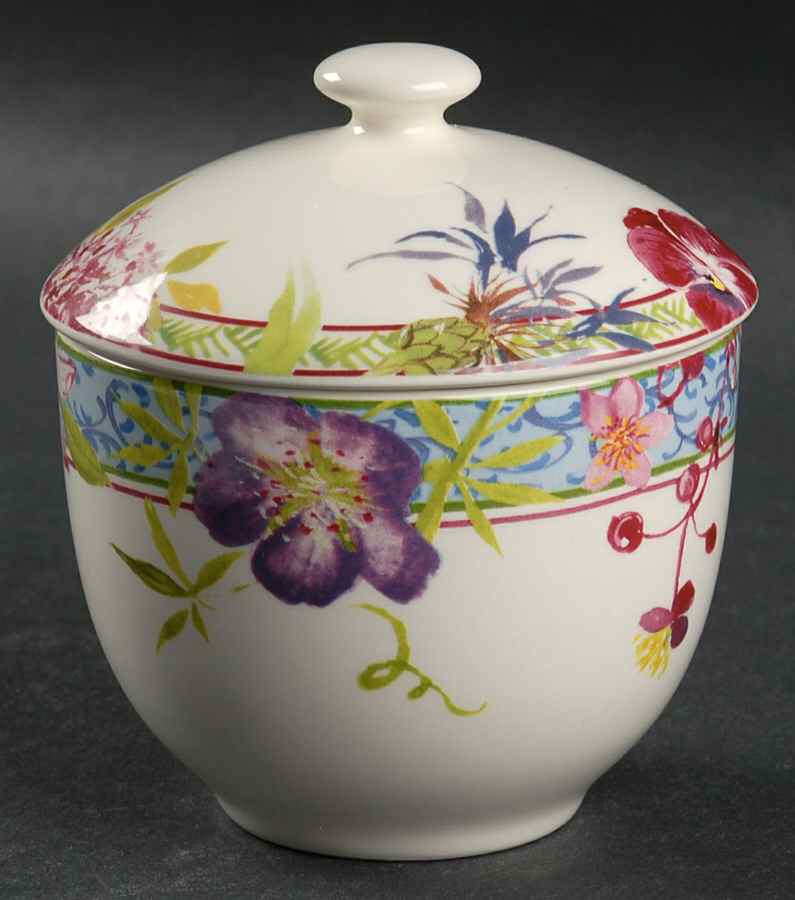 Millefleurs Sugar Bowl & Lid by Faiencerie De Gien-1