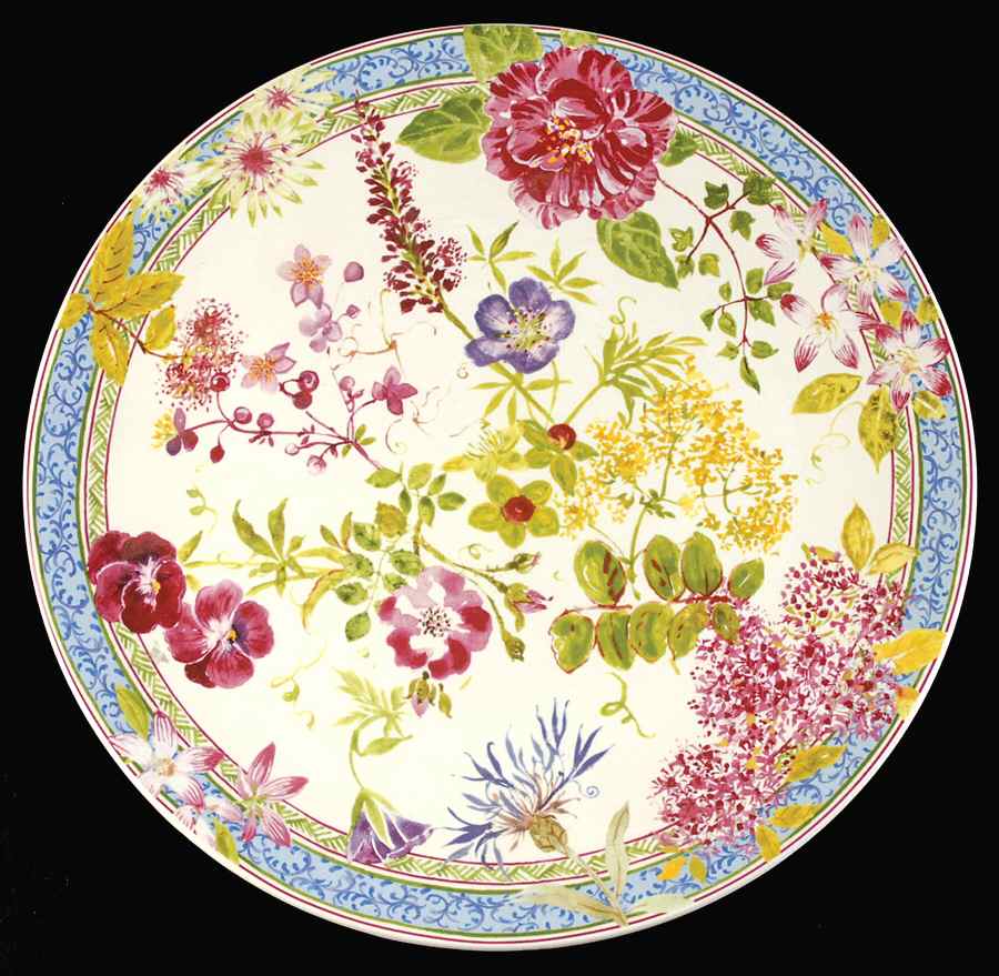 Millefleurs Cake Plate by Faiencerie De Gien-1