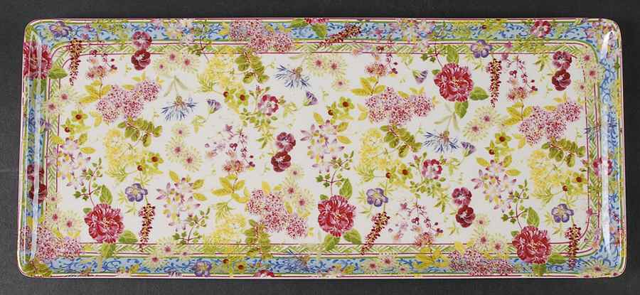 Millefleurs 14" Rectangular Tray by Faiencerie De Gien-1